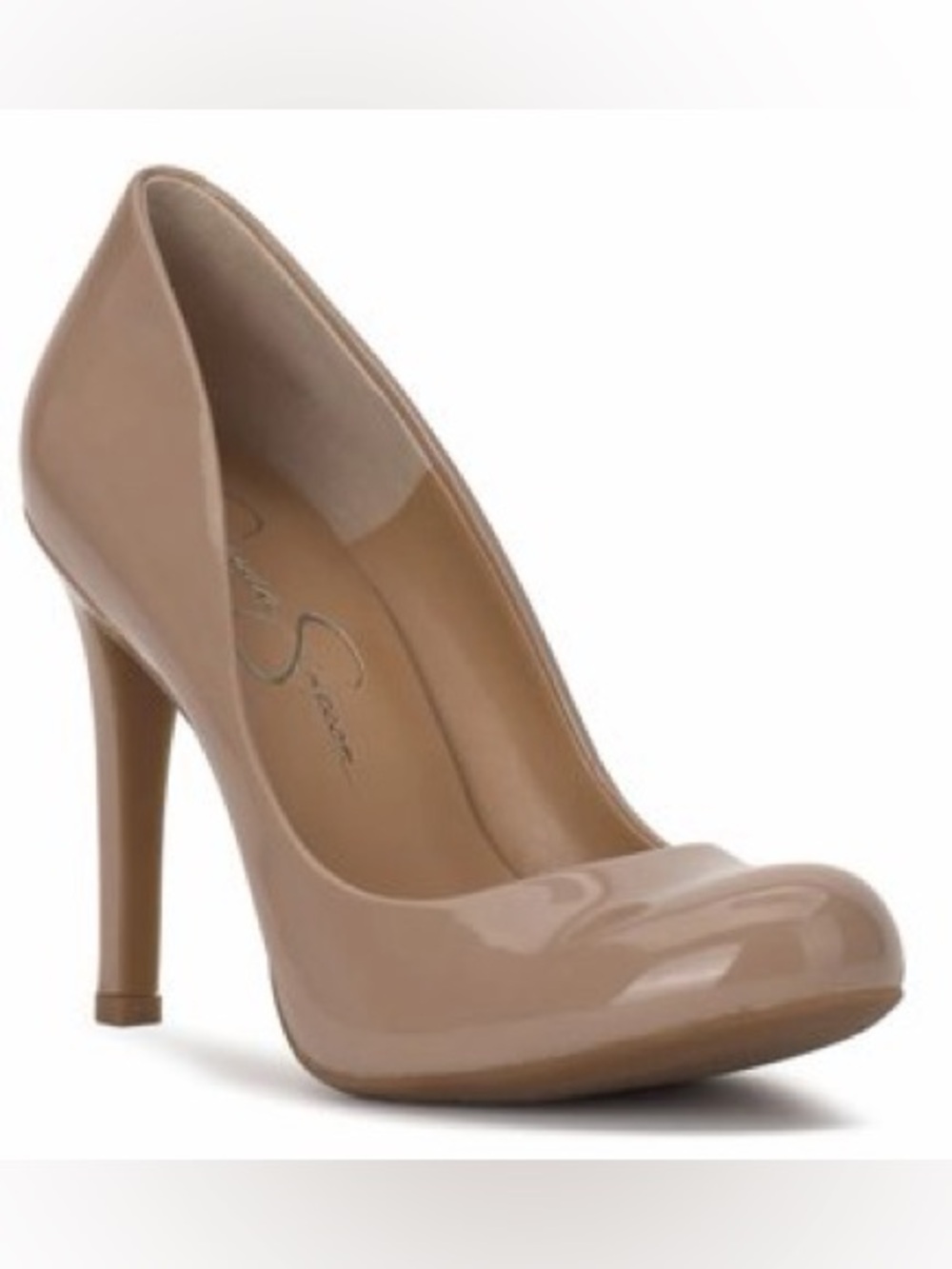Jessica Simpson "Calie" Nude Patent Round-Toe Stiletto Pumps (9)